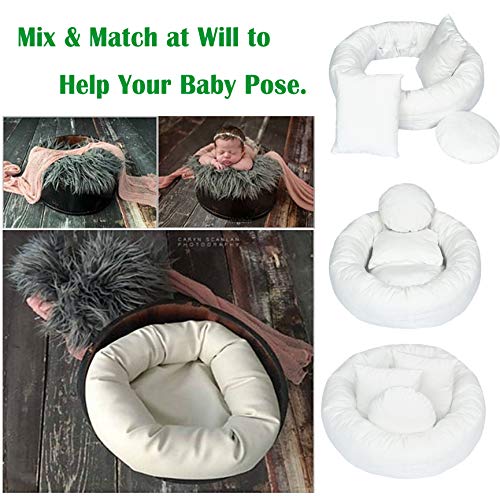 White Newborn Posing Pillow Set Donut Photo Props for 0-3 Months