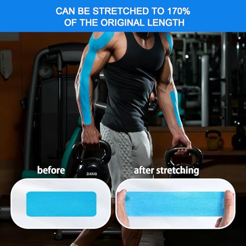 5 Rolls Kinesiology Tape, 1.5in x 16.4ft Adhesive Sports Tape,Waterproof - color: Black