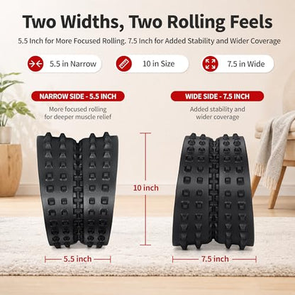 GymCope 10in Back Roller, Foam Roller for Exercise, Spine-Safe Groove - color: Black, size: Medium