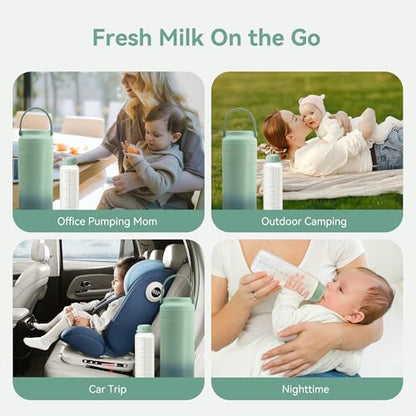 11oz Breastmilk Storage Bottles, BPA Free Narrow Neck Collection Bottle with Sealing Disk, Breast Milk Containers for Fridge & Momcozy Breast Milk Cooler 12oz, 4PCS - size: 11oz-4pcs