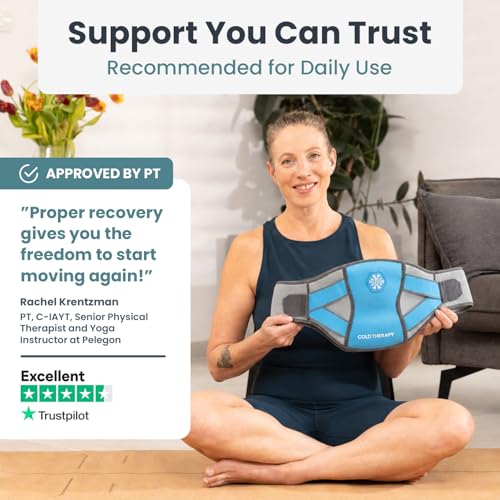 Pelegon Ice Pack for Back for Lower Back Pain Relief - Reusable Lower Back Ice Pack Wrap with Adjustable Brace - Cold Therapy Gel Pack for Sciatica, Coccyx, Herniated Disc and Recovery