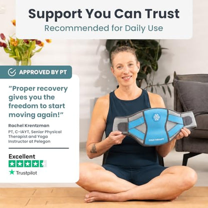 Pelegon Ice Pack for Back for Lower Back Pain Relief - Reusable Lower Back Ice Pack Wrap with Adjustable Brace - Cold Therapy Gel Pack for Sciatica, Coccyx, Herniated Disc and Recovery