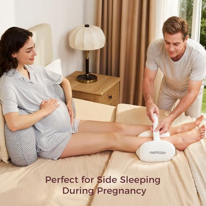 Momcozy Knee Pillow for Side Sleepers, Soft Memory Foam & Pinch-Free Design - color: Cream White