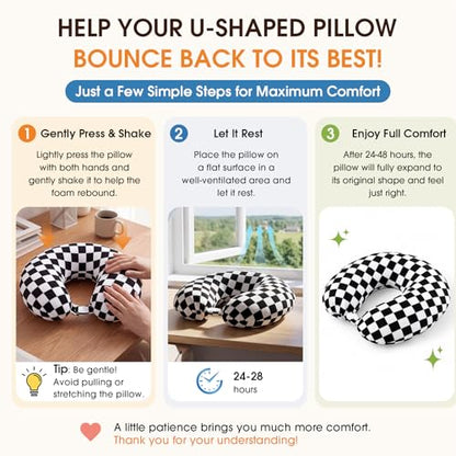HunnmingRe 5 Pcs Travel Pillow Blanket Set, Airplane,Checkered,Black - color: Black, style: Checkered