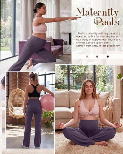 Skicuff 2 Pack Womens Maternity Pants Over The Belly - color: Black/Taupe, size: Large