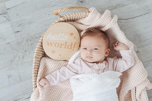Pearhead Hello World Baby Milestone Blanket and Photo Prop