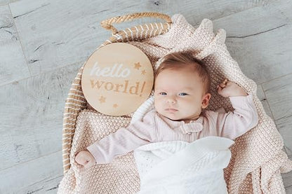 Pearhead Hello World Baby Milestone Blanket and Photo Prop