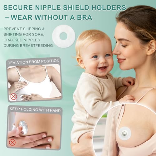 Nipple Shield Secure Stickers 30PCS,Sticky Nipple Shield for Breastfeeding,Braless Silver Nursing Cups Tape Individually Wrapped