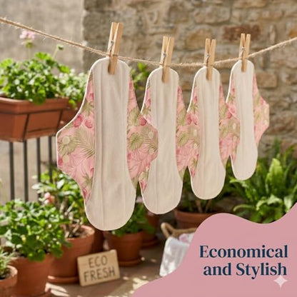 Reusable Feminine Pads Regular with Pouch, Medium Absorbency - Lavender - color: Lavender, size: Regular