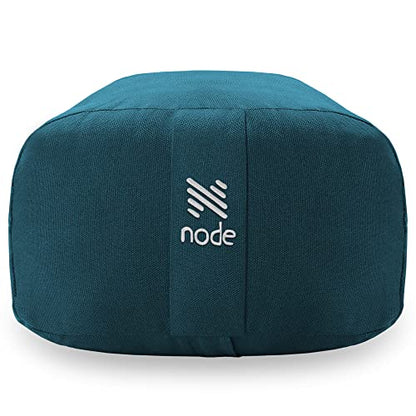 Yoga Meditation Cushion, 25" x 12" Rectangular Bolster with Organic Cotton Cover - color: Teal