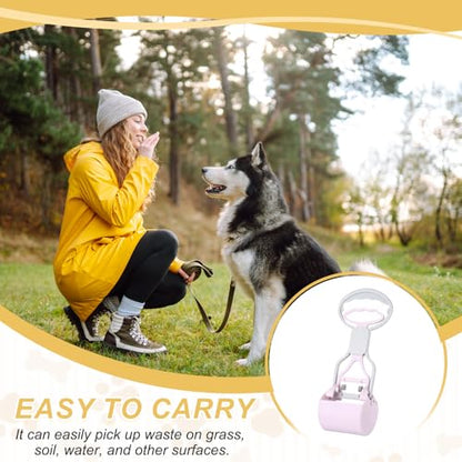 Poop Scooper 11" Long Handle No Touch Dog Poop Scooper Grabber - color: Lavender Purple