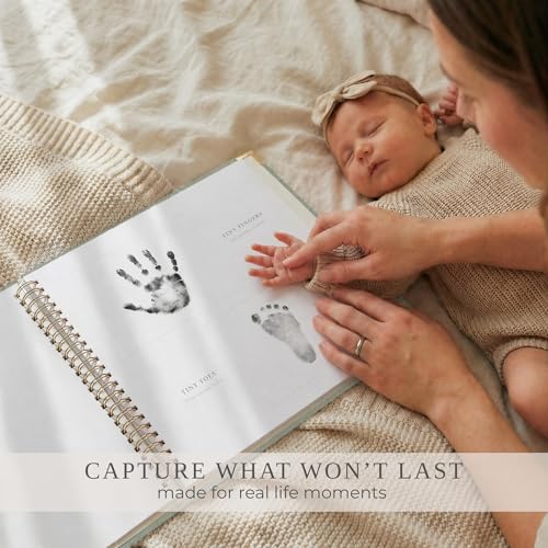 Keepsake Baby Memory Book for Boys and Girls - Timeless First 5 Year Book - color: Sage Green