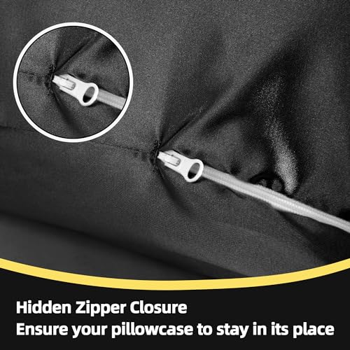 BALAPET Silky Satin Pregnancy Pillow Cover (ONLY Pillowcase), U Shaped Luxurious Smooth Maternity Pillow Cover, Soft & Breathable Large Pillow Protector with Hidden Zip for Side Sleeper, Black - color: Black