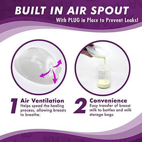 Mommyz Love Breast Shells & Milk Catcher for Breastfeeding with Plugs - size: With Plugs - 2 Pack