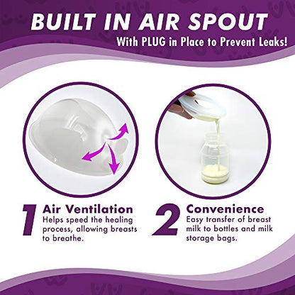 Mommyz Love Breast Shells & Milk Catcher for Breastfeeding with Plugs - size: With Plugs - 2 Pack