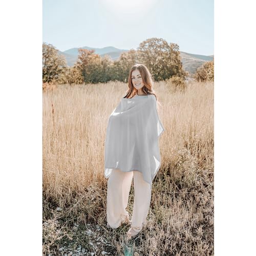 Konssy Muslin Nursing Cover Up for Breastfeeding with Rigid Hoop - color: Grey