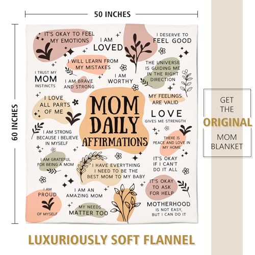BaubleDazz New Mom Gifts Blanket, Mom Daily Affirmations(50" x 60") - color: Yellow, size: 50*60IN