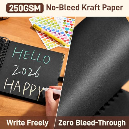 OVESMUSL 10x10 DIY Scrapbook Kit, Black, 40 Pages - color: Black, size: 10x10 Inch