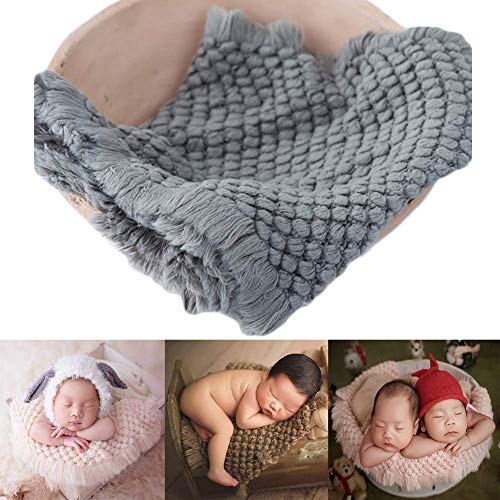 Zeroest Newborn Baby Photography Props Basket Filler Blanket (Gray) - color: Gray