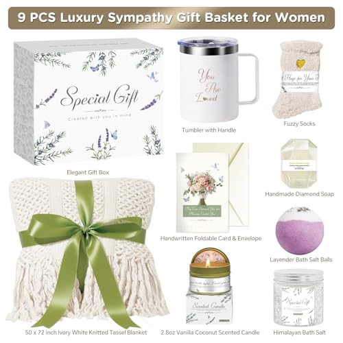 Gift Baskets for Women Birthday Gifts Self Care Get Well Soon Care Package - color: White