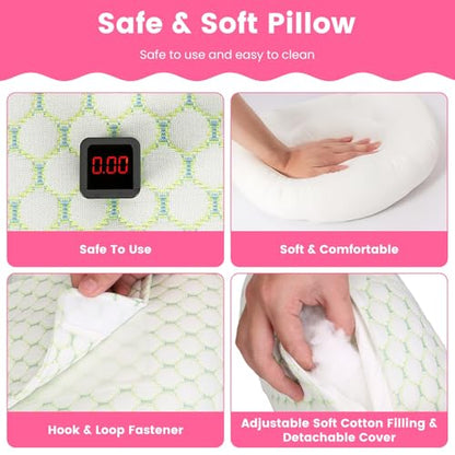 Pregnancy Pillow for Sleeping, Soft Maternity Body Pillow for Side Sleepers, Wedge Support for Back, Belly, Legs, Adjustable & Detachable with Machine-Washable Cushion Cover(Pink)