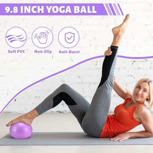 RoundFunny 18Pcs Pilates Ring Set, Women Exercise Accessories - color: Purple