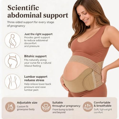 Pregnancy Belly Band, Maternity Belly Band, Beige, Medium - color: Flesh Color, size: Medium