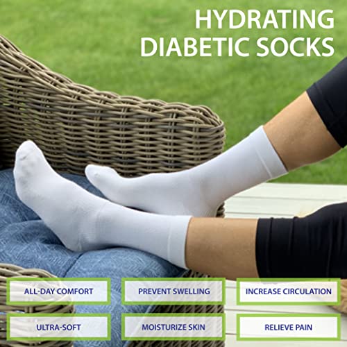 Skineez Diabetic Hydrating Socks, S/M, Black, 2 Pairs - color: Black, size: 2 Pair S/M (Pack of 1)