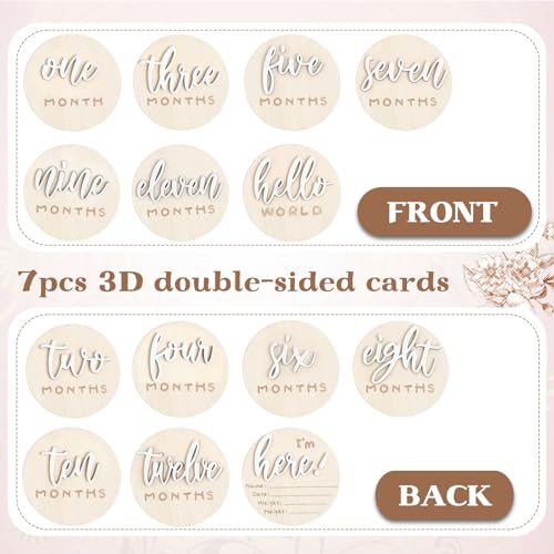 Baby Monthly Milestone Announcement Signs Wood,White,Letter - color: White, style: Letter