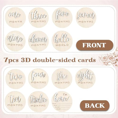 Baby Monthly Milestone Announcement Signs Wood,White,Letter - color: White, style: Letter