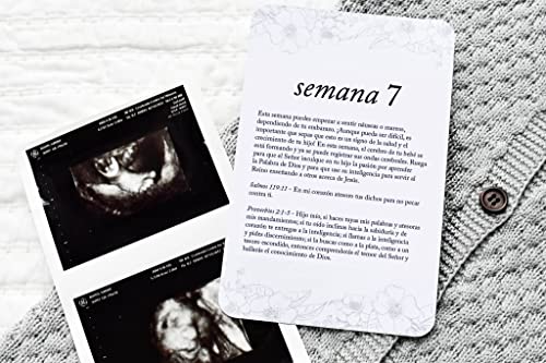 Duncan & Stone Spanish Pregnancy Prayer Cards, Affirmation Set, B&W - color: Black & White - Spanish