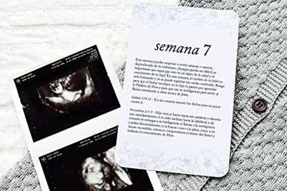 Duncan & Stone Spanish Pregnancy Prayer Cards, Affirmation Set, B&W - color: Black & White - Spanish