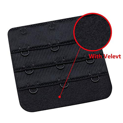 Wingslove Womens Bra Extender Bra Band Breathing room 3pcs-Pack Multi-size - color: Black, 3 Hook 3/4 Inch