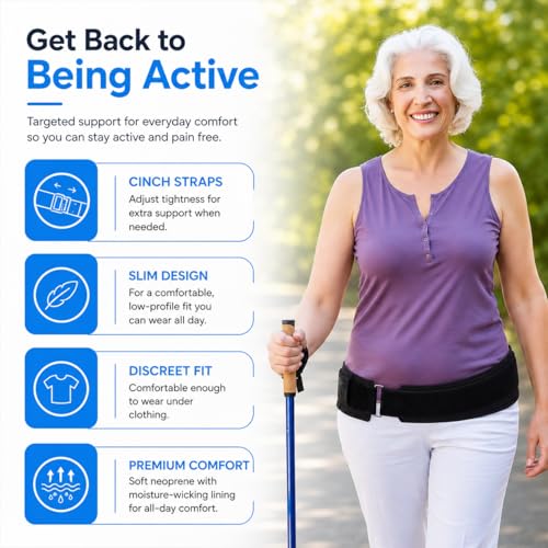 SI Belt - Enhanced Comfort Sacroiliac Joint Support Belt for Men & Women | Ideal for Sciatica & Lower Back Pain Relief | For Daily Use & Physical Activities (Small) - size: Small