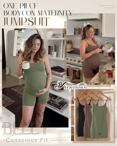 3 Pack Women's Maternity Jumpsuit Shorts - color: Army Green, Khaki, Black, size: Small