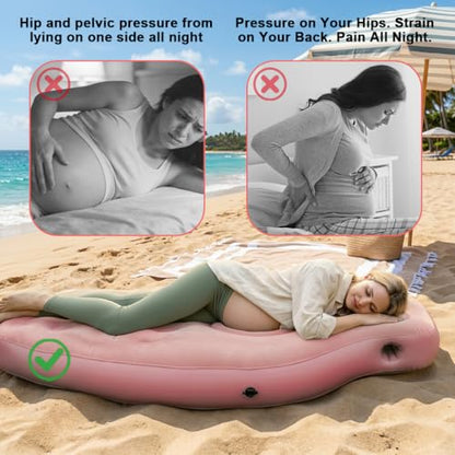 Inflatable Tummy Nest Pregnancy Pillow with Belly Hole (Pink) - color: Pink