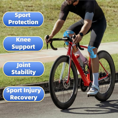 Precut Kinesiology Tape for Knees, 10 Pcs, Blue - color: Blue, size: 10 Pcs