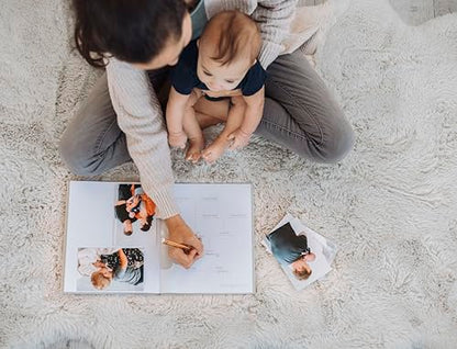 Pearhead Gray Linen Hello Baby Memory Book, Includes Clean-Touch Ink Pad - color: Gray Linen Baby Book