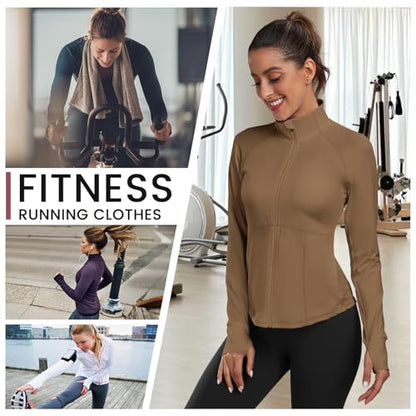 Women's Athletic Jackets Lightweight Workout Jackets Zip Up Running Jackets - color: Green, size: X-Large