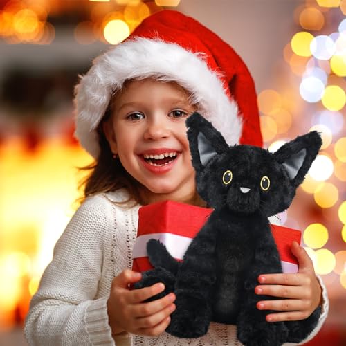 SuzziPals Devon Cat Plush, Black Cat Stuffed Animal Heating Pad for Cramps - style: Devon Cat