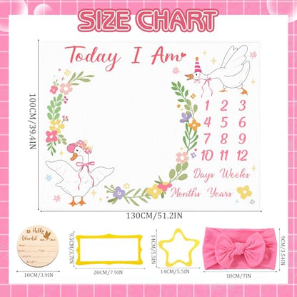 Silly Goose Baby Milestone Blanket for Baby Girl,
