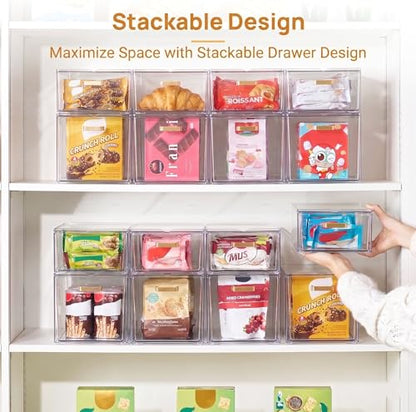 LALOBLUE Stackable Clear Acrylic Drawer Baby Bottle Makeup Organizer 4PC - size: 2 Middle+2 Big