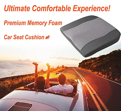 Lofty Aim Car Seat Cushion, Memory Foam Car Seat Cushions for Long Driving - color: Dark Grey