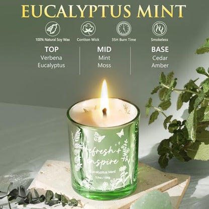Birthday Gifts for Women, Spa Self Care Package Get Well Soon Gift Baskets - color: Sage Green - Eucalyptus Mint