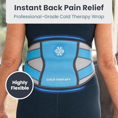 Pelegon Ice Pack for Back for Lower Back Pain Relief - Reusable Lower Back Ice Pack Wrap with Adjustable Brace - Cold Therapy Gel Pack for Sciatica, Coccyx, Herniated Disc and Recovery