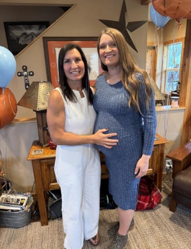 LAHILO Long Sleeve Maternity Sweater Dress for Fall Winter Baby Shower - color: Blue, size: Medium