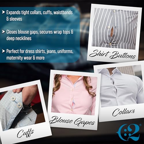 C2 5Pcs Shirt Button Extenders - White - S/M/L - 18L