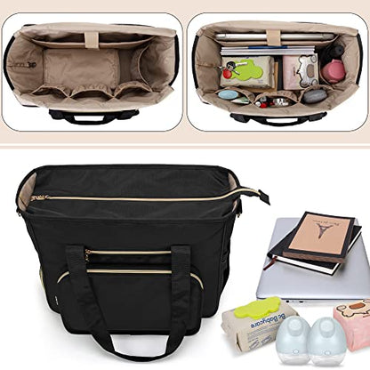 BAFASO Wearable Breast Pump Bag with Cooler and Laptop Sleeve, Black