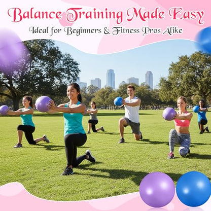 4 Pcs Small Pilates Ball Bulk 9 Inch Mini Yoga Ball - color: Blue,Purple