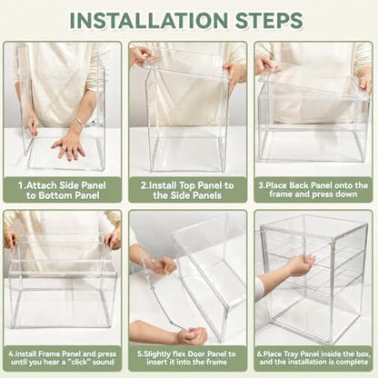 Baby Bottle Storage Organizer for Countertop Clear Bottle Organizer - size: X-Large: 15.3" x 9.8" x 11.4"